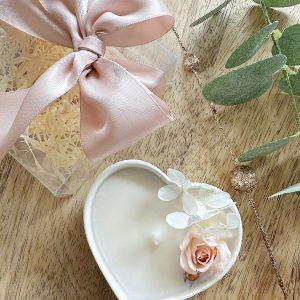 Vela Coração Rosa/Branca